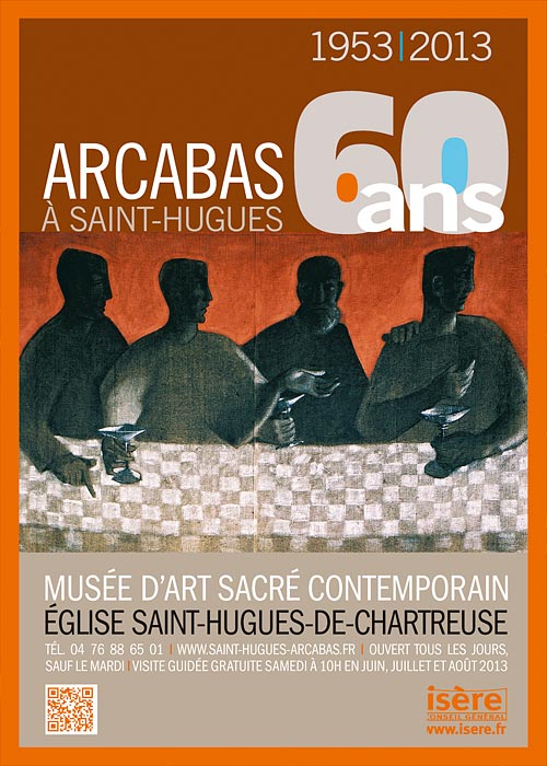 Affiche célébrant 60 ans de présence du peintre au musée départemental d'art sacré contemporain.