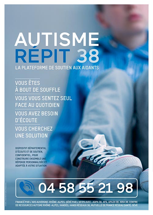 Affiche de la Plateforme départementale de soutien aux aidants Autisme Répit 38