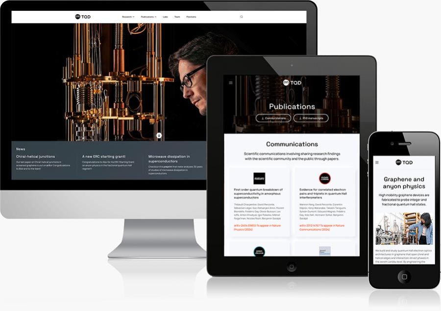 Création du site internet du laboratoire TQD de l'Institut Néel - CNRS, à Grenoble